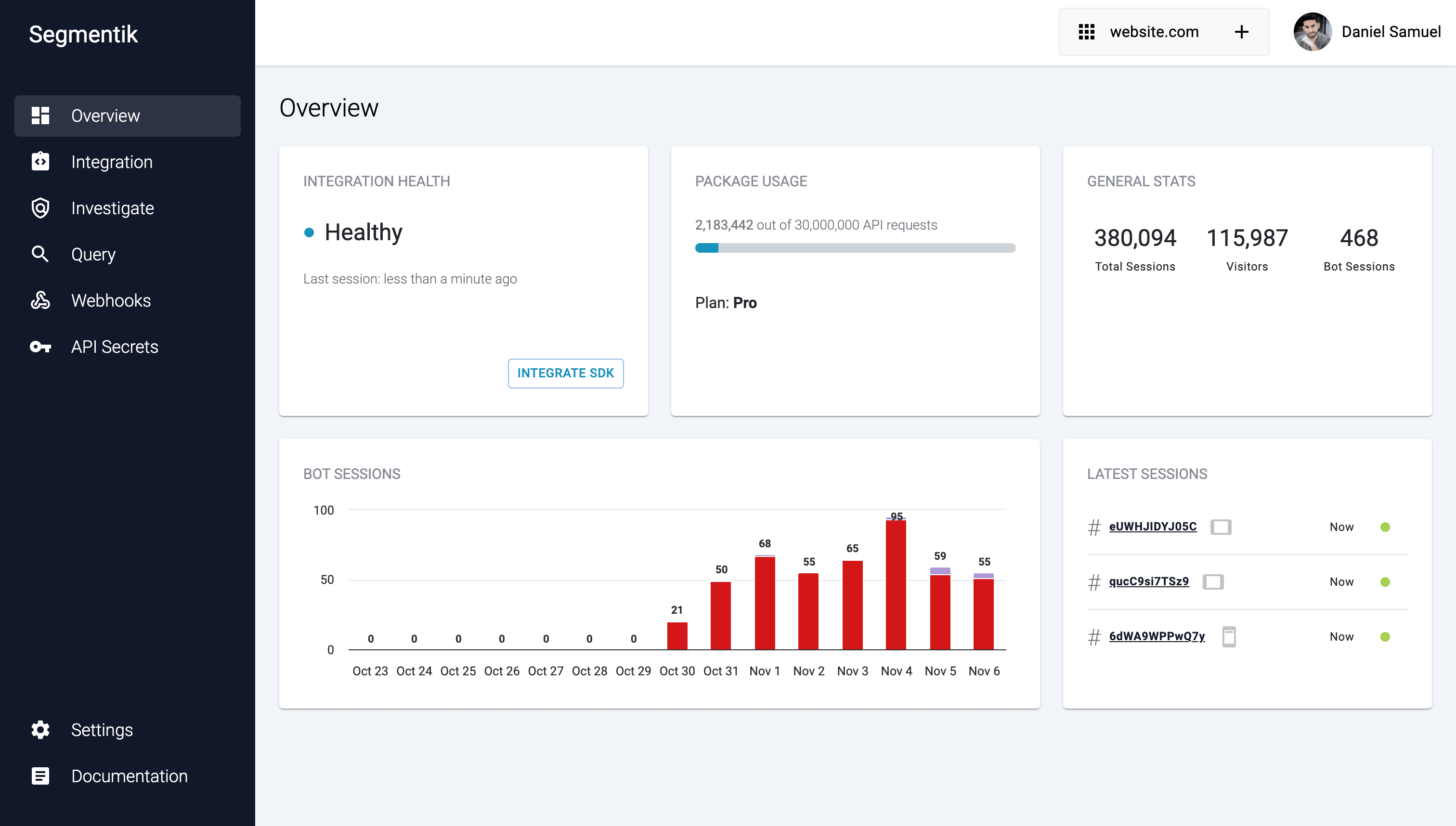 Segmentik dashboard